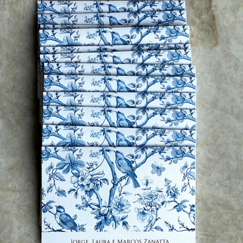 KIT DE CARTÕES P TOILE DE JOUY AZUL