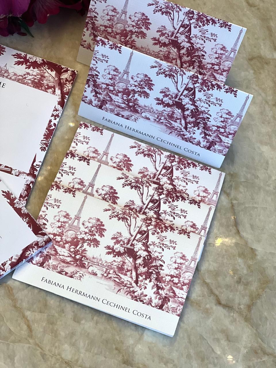 KIT DE CARTÕES P TOILE DE JOUY ROSÊ